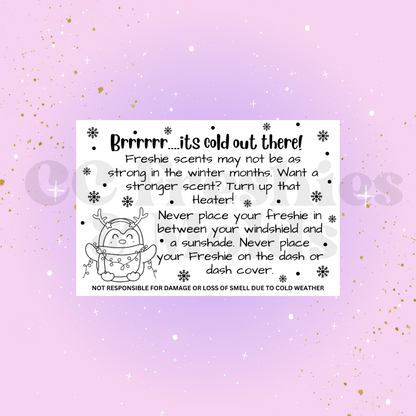 Penguin Cold Weather Freshie Scent Sticker
