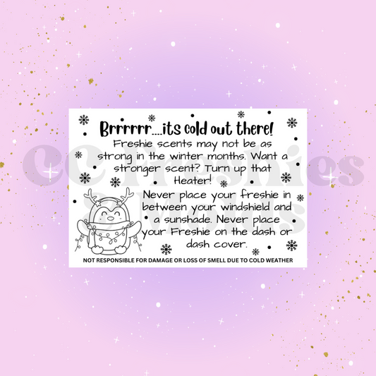 Penguin Cold Weather Freshie Scent Sticker