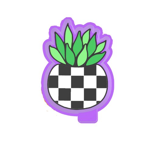 Checkered plant Freshie Mold