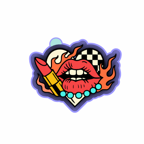Lips checkered Freshie mold