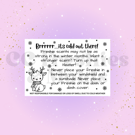 Reindeer Cold Weather Freshie Scent Sticker