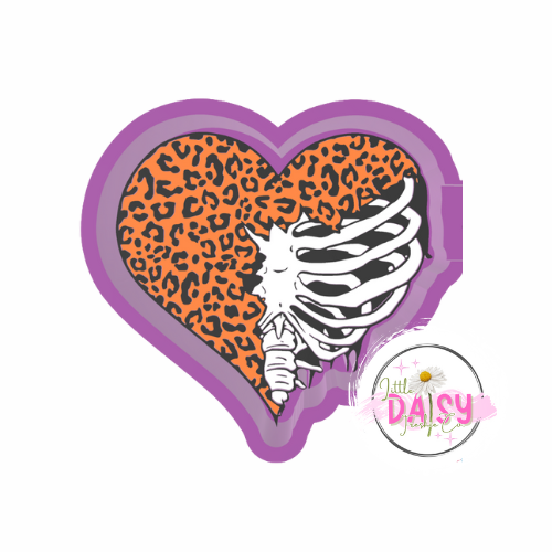 Skelly Heart Freshie mold