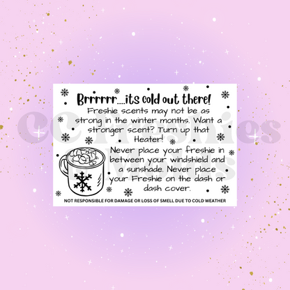 Cocoa Cold Weather Freshie Scent Sticker