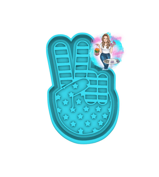 Flag Peace Hand Freshie Mold