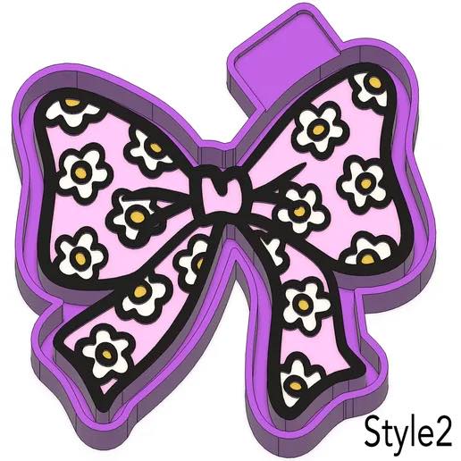 Bow with daisies Freshie Mold