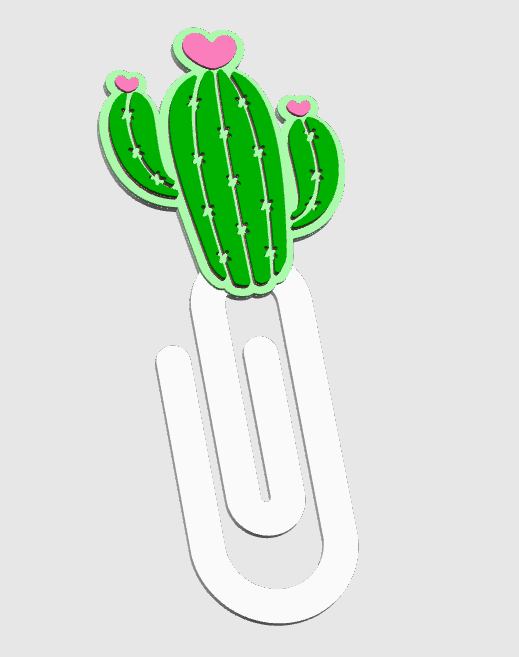 Cactus paper clip/Book mark