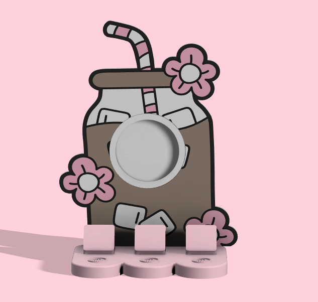 Glass Can Cup  NFC Stand- 1 Frame/Circle- (Design your NFC stand- You Choose base type)