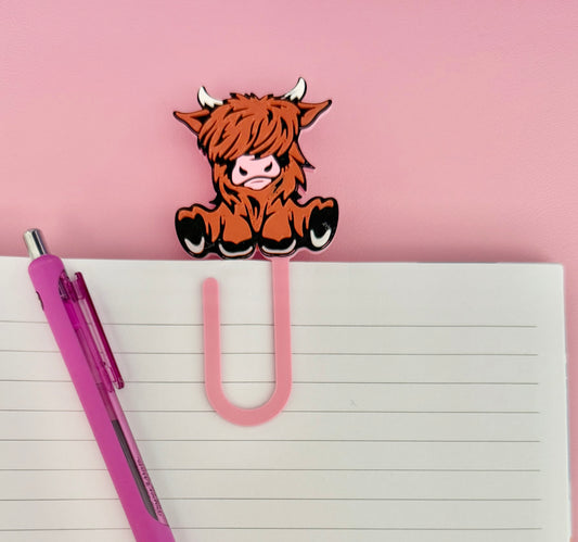 Highland Cow paper clip/Book mark