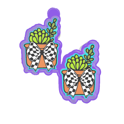 Checkered plant vent clips Freshie Mold