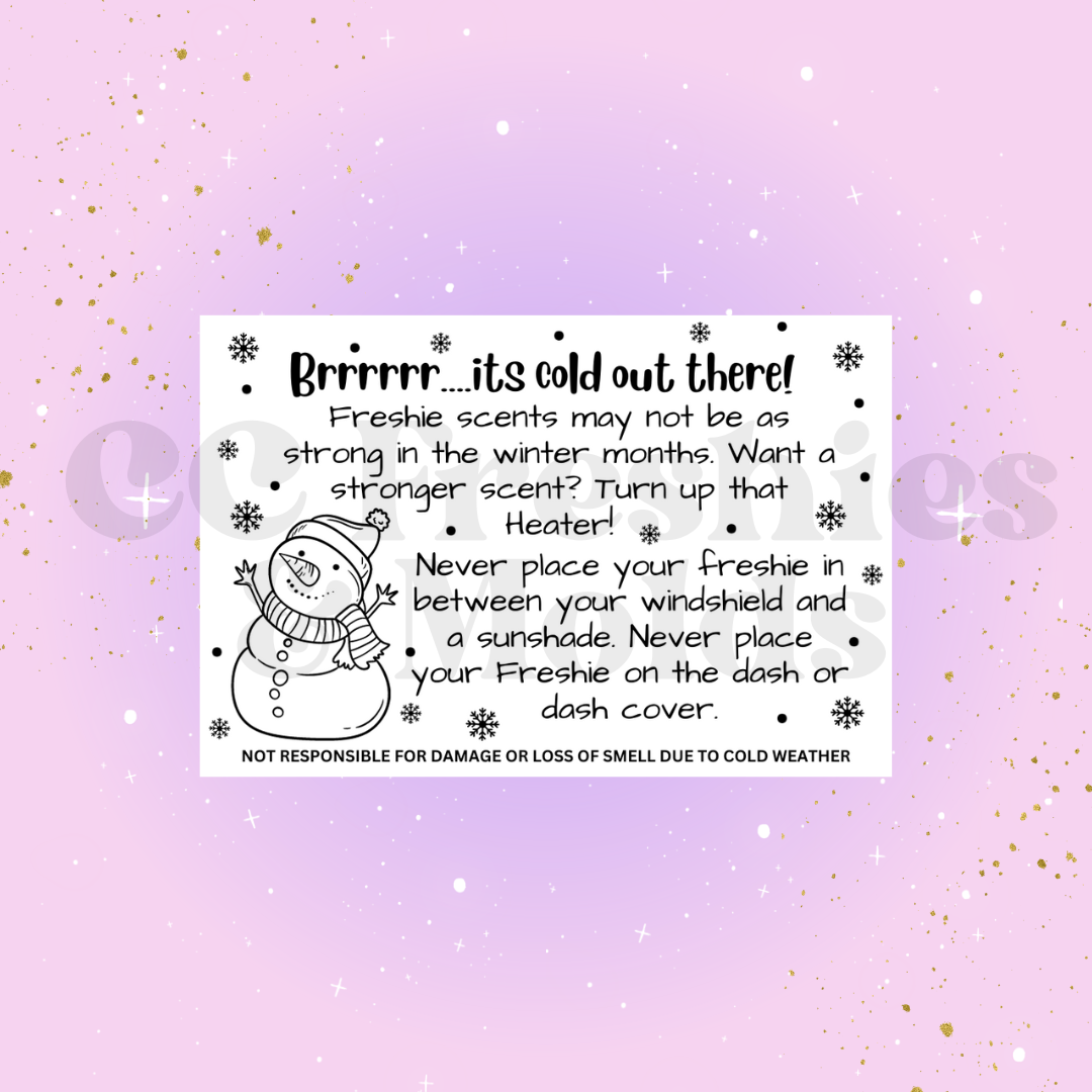 Snowman Cold Weather Freshie Scent Sticker
