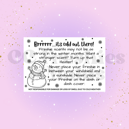 Snowman Cold Weather Freshie Scent Sticker