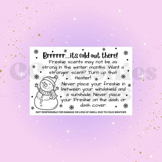Snowman Cold Weather Freshie Scent Sticker