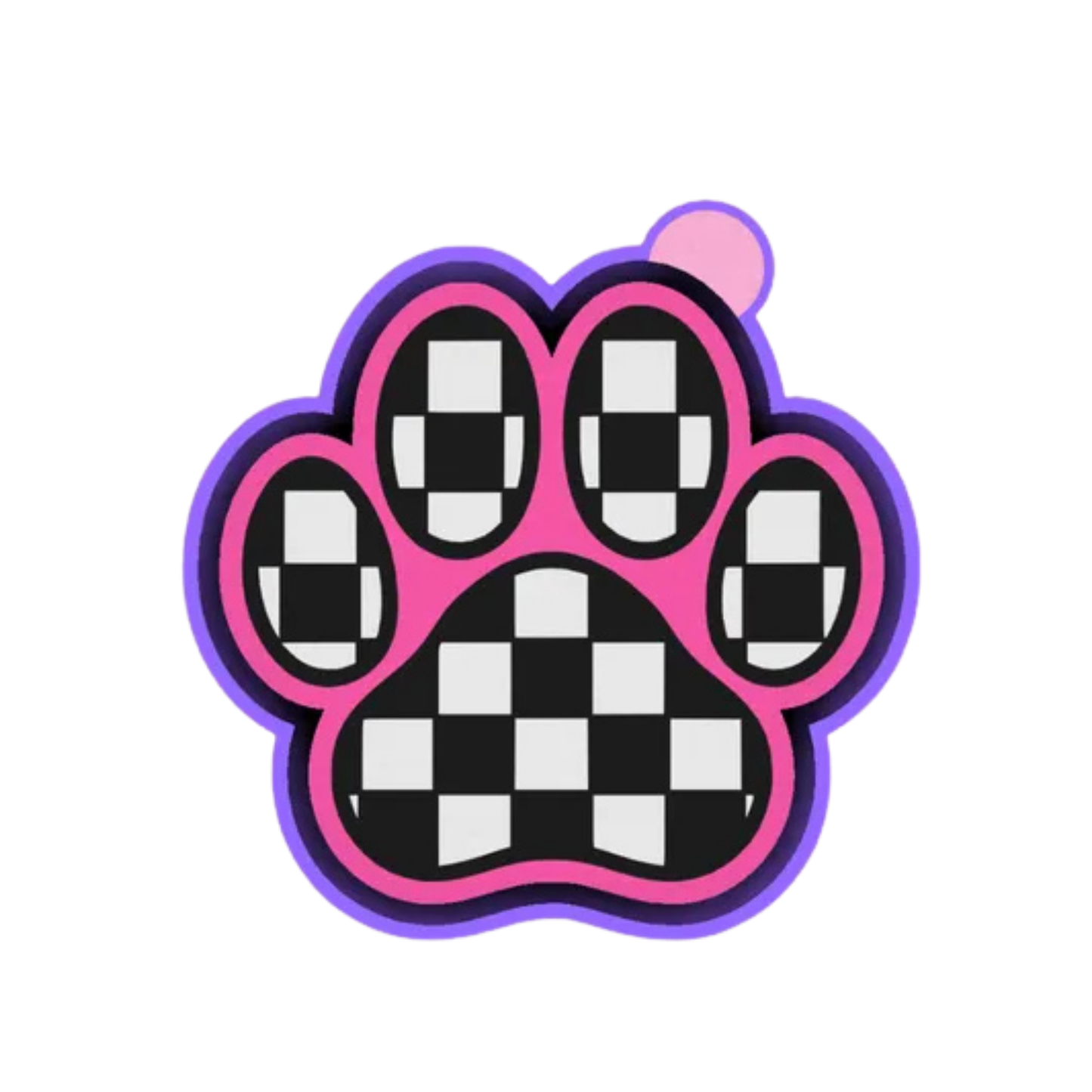 Checkered  Dog Paw Freshie Mold