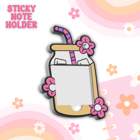 Glass Can Sticky Note Holder