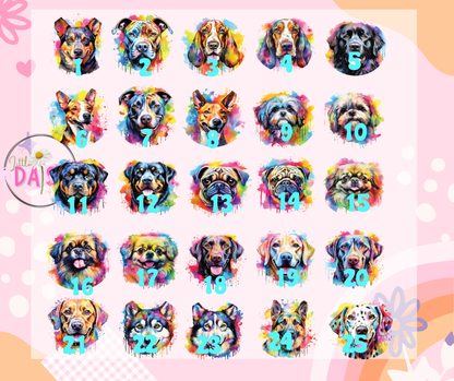 Watercolor Dog Cardstock rounds
