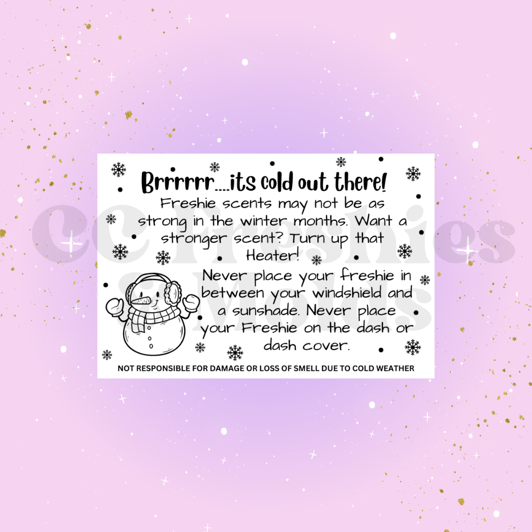 Snowman Cold Weather Freshie Scent Sticker