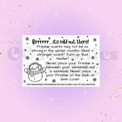 Snowman Cold Weather Freshie Scent Sticker
