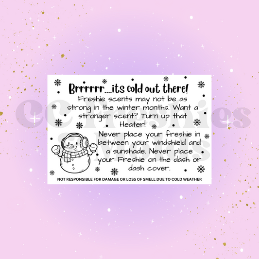 Snowman Cold Weather Freshie Scent Sticker