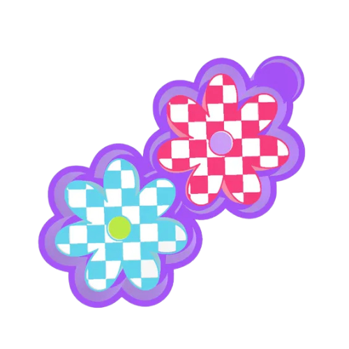 Checkered Flower Freshie Mold