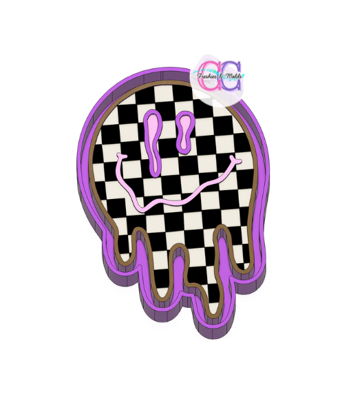Drip checkered face  Freshie Mold