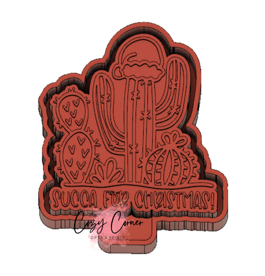 Cactus Christmas freshie mold
