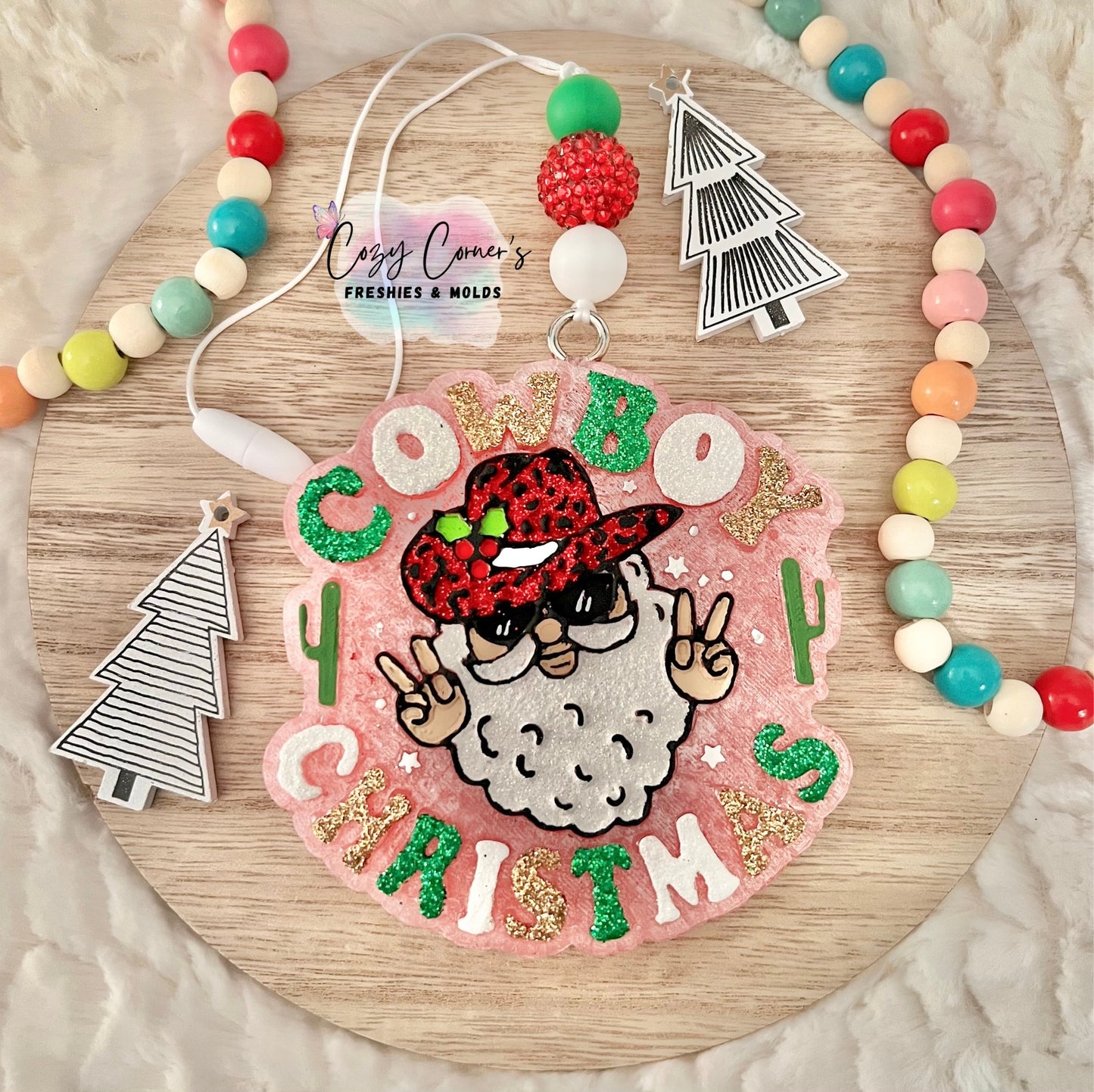 Cowboy Santa Christmas freshie mold