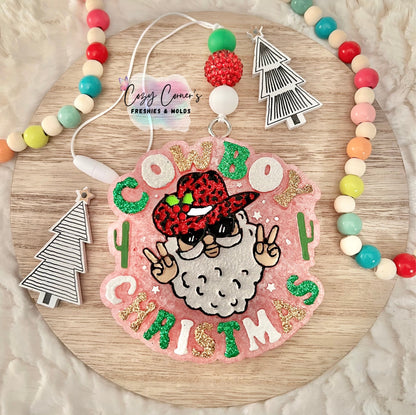 Cowboy Santa Christmas freshie mold