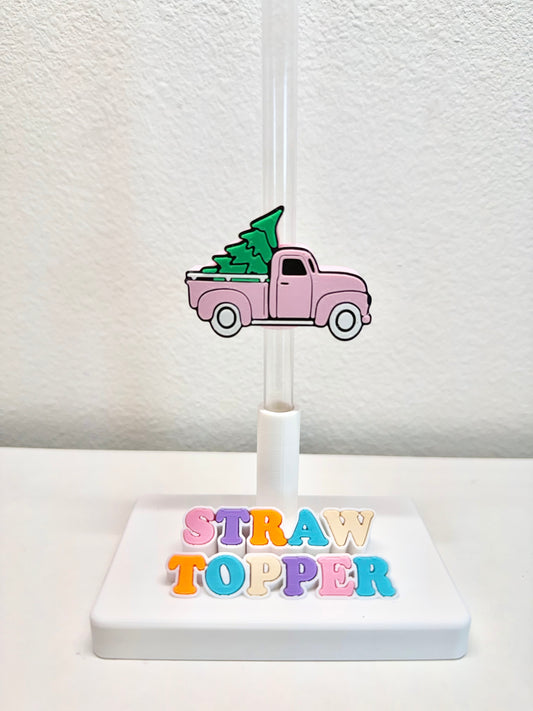 Xmas truck straw topper