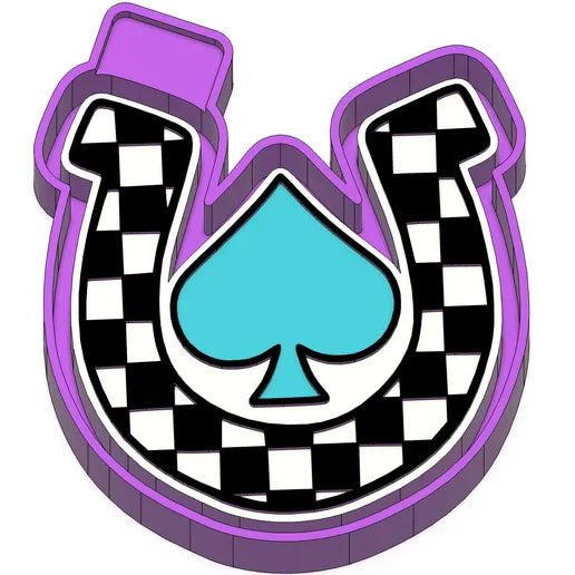 Checkered Horseshoe freshie Mold