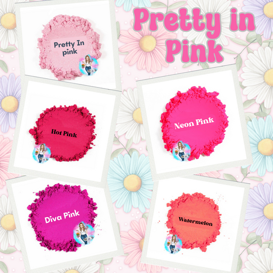 Pretty in Pink mica powder Set (5 pack of 1/2 ounce jars)
