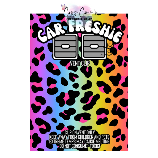 Leopard Print Vent Clip Freshie Bag Insert (1 size option) Set of 10