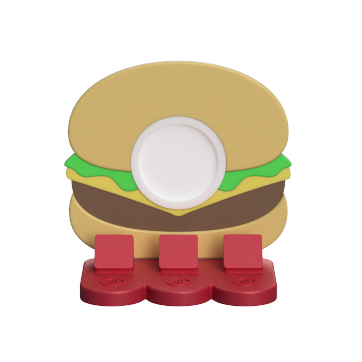 Burger NFC Stand- 1 Frame/circle- (Design your NFC stand- You Choose base type)