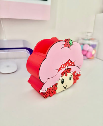 Berry  w/rhinestones pen/ makeup bush holder