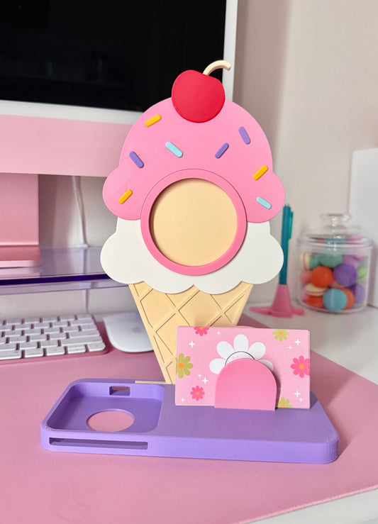 Ice Cream Cone NFC Stand- 1 Frame- (Design your NFC stand- You Choose base type)