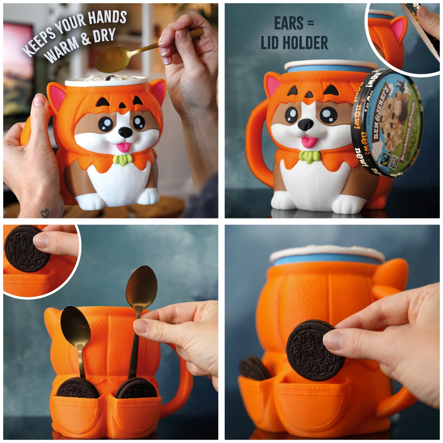Pumpkin Corgi Pint Cream Holder