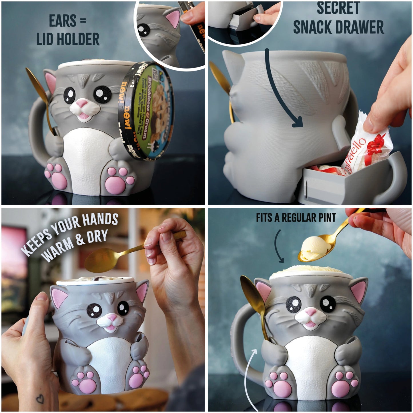 Cat Pint Cream Holder