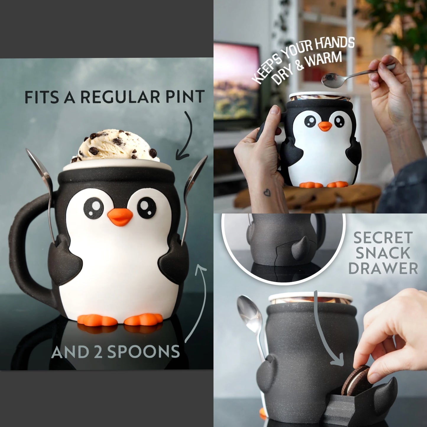Penguin Pint Ice Cream Holder
