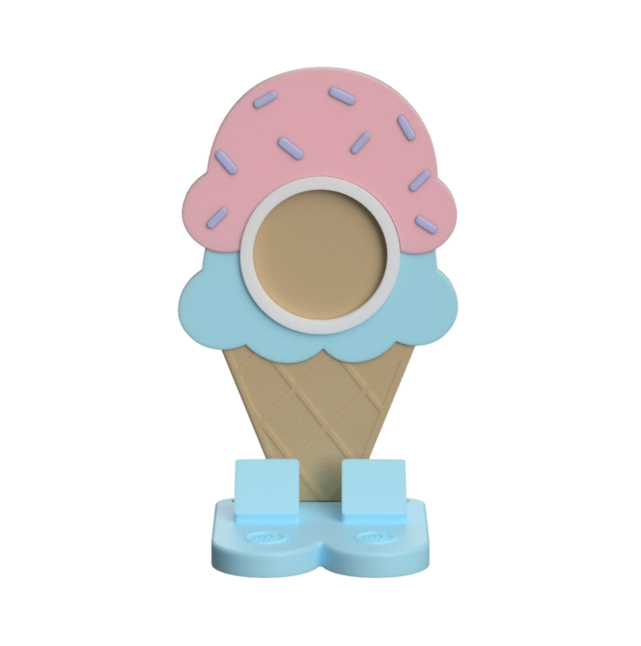 Ice Cream Cone NFC Stand- 1 Frame/circle- (Design your NFC stand- You Choose base type)