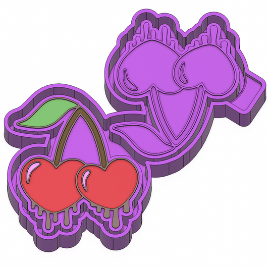Dripping heart cherries Valentine  Mold