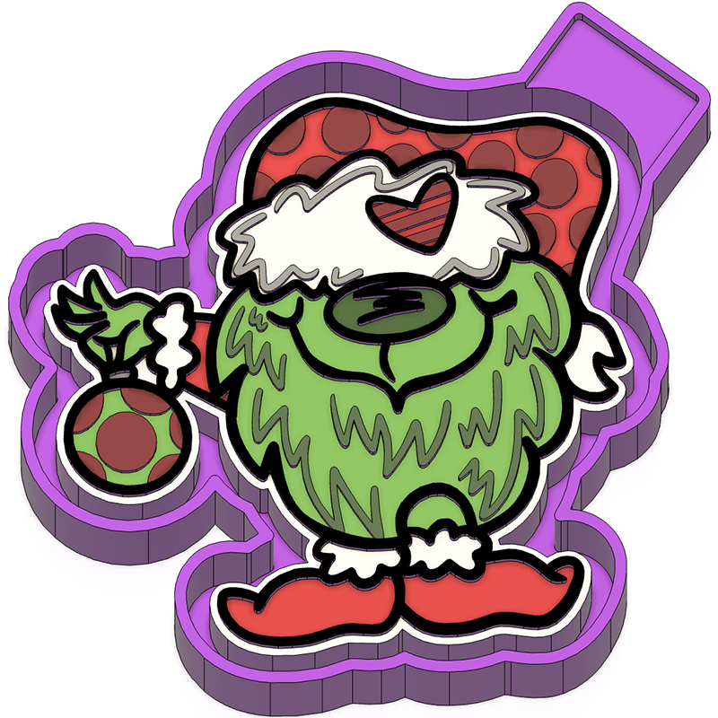 Green Christmas gnome freshie mold