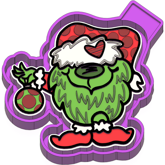 Green Christmas gnome freshie mold