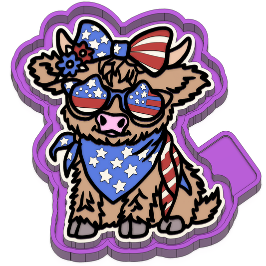 Red, White and Blue Highland Freshie Mold