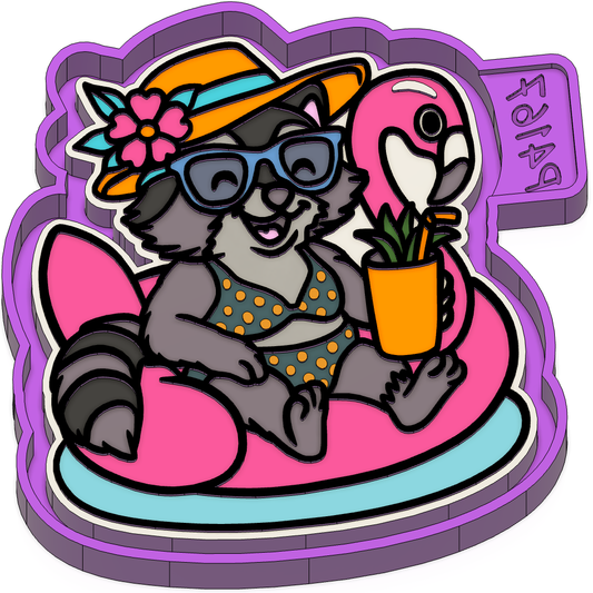 Raccoon  floaty Freshie Mold