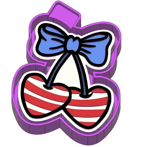 Patriotic Cherry hearts Freshie Mold