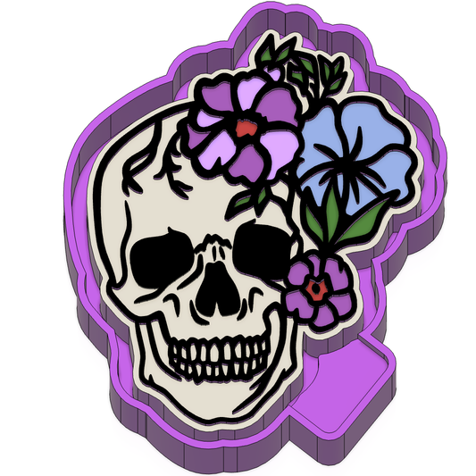 Skull Flowers Freshie Mold