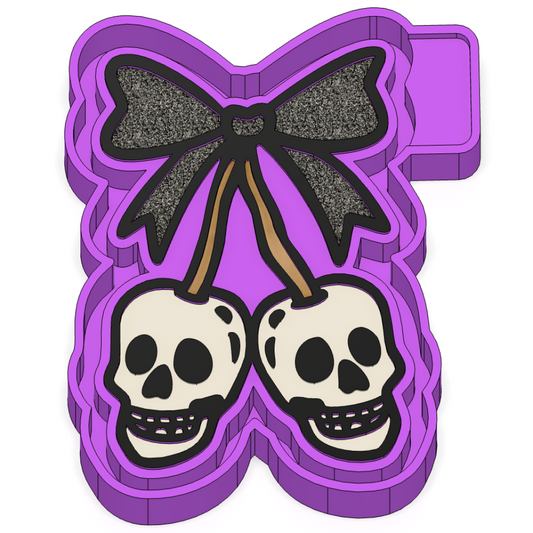 Skull Cherries bow Freshie mold