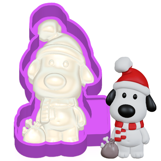 3D Christmas Dog Freshie Mold