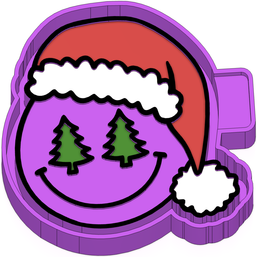 Christmas happy Face Freshie mold