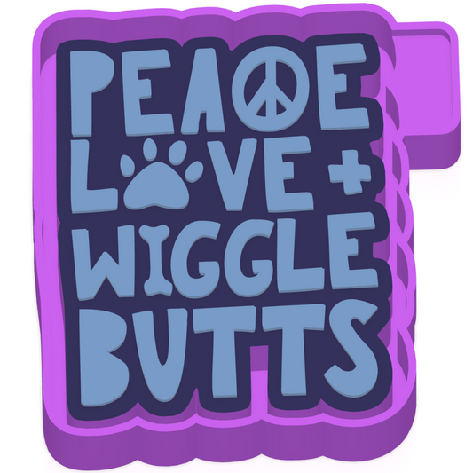 Peace Love dog Freshie Mold