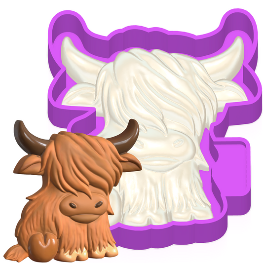 3D Highland Cow  Freshie Mold